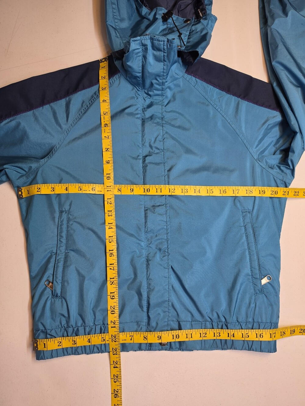 North Face Girls Size 12 Vintage Jacket Coat Gore-Tex Goretex Blue Hooded - Picture 7 of 15